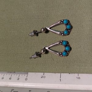 Vintage sterling silver and turquoise earrings